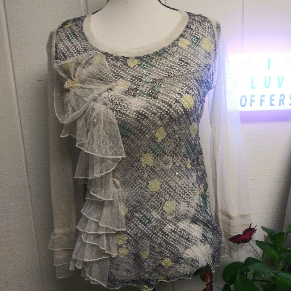 Sheer And Knitted Blouse